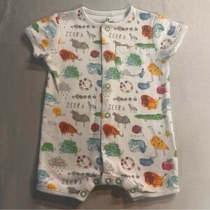 Next - White Animal Print Kids Bodysuit/short sleeve Romper